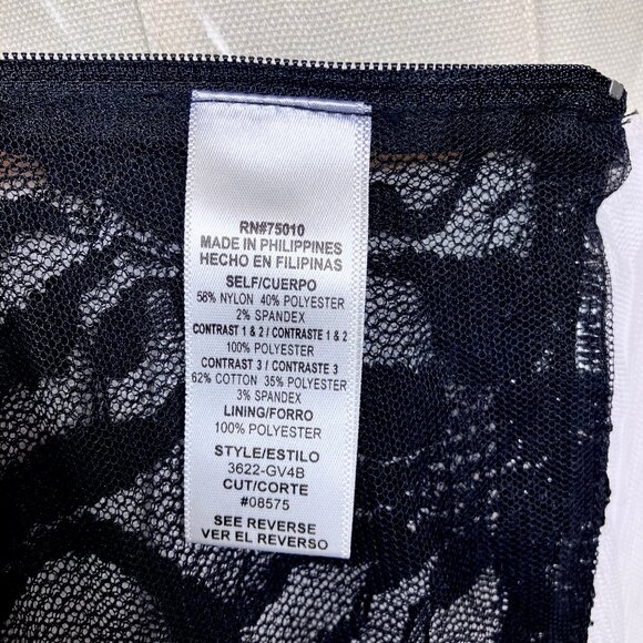 NEW Black & White Lace Plunge V-Neck Knee Length Cocktail Party Dress 1 NWT - Picture 11 of 12